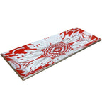 Handmade Reverse Painted Mirror Tray Beveled Edge Tomato Red - Small Arcadia Home - Che Cose Belle