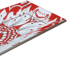 Handmade Reverse Painted Mirror Tray Beveled Edge Tomato Red - Small Arcadia Home - Che Cose Belle
