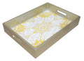 Handmade Reverse Painted Mirror Tray Yellow - Medium Arcadia Home