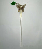 Handmade Silver Jade Butterfly Hairpin - Che Cose Belle