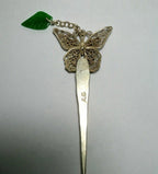 Handmade Silver Jade Butterfly Hairpin - Che Cose Belle