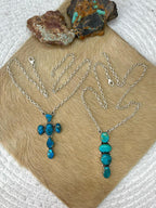 Handmade Sterling Silver Arizona Blue Turquoise Necklace "Signed Nizhoni" - Che Cose Belle