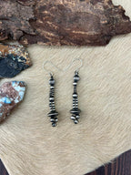 Handmade Sterling Silver Beaded Dangle Hook Earrings "Signed Nizhoni" - Che Cose Belle