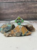 Handmade Sterling Silver Emerald Valley Turquoise Bracelet "Signed Nizhoni" - Che Cose Belle