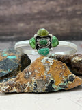 Handmade Sterling Silver Emerald Valley Turquoise Bracelet "Signed Nizhoni" - Che Cose Belle