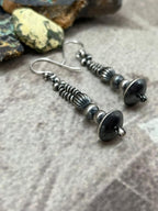 Handmade Sterling Silver Hook Beaded Earrings "Signed Nizhoni" - Che Cose Belle