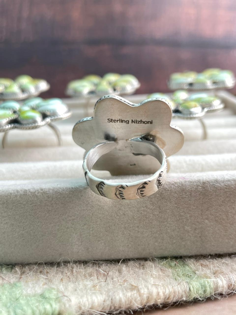 Handmade Sterling Silver Palomino Adjustable Ring "Signed Nizhoni" - Che Cose Belle