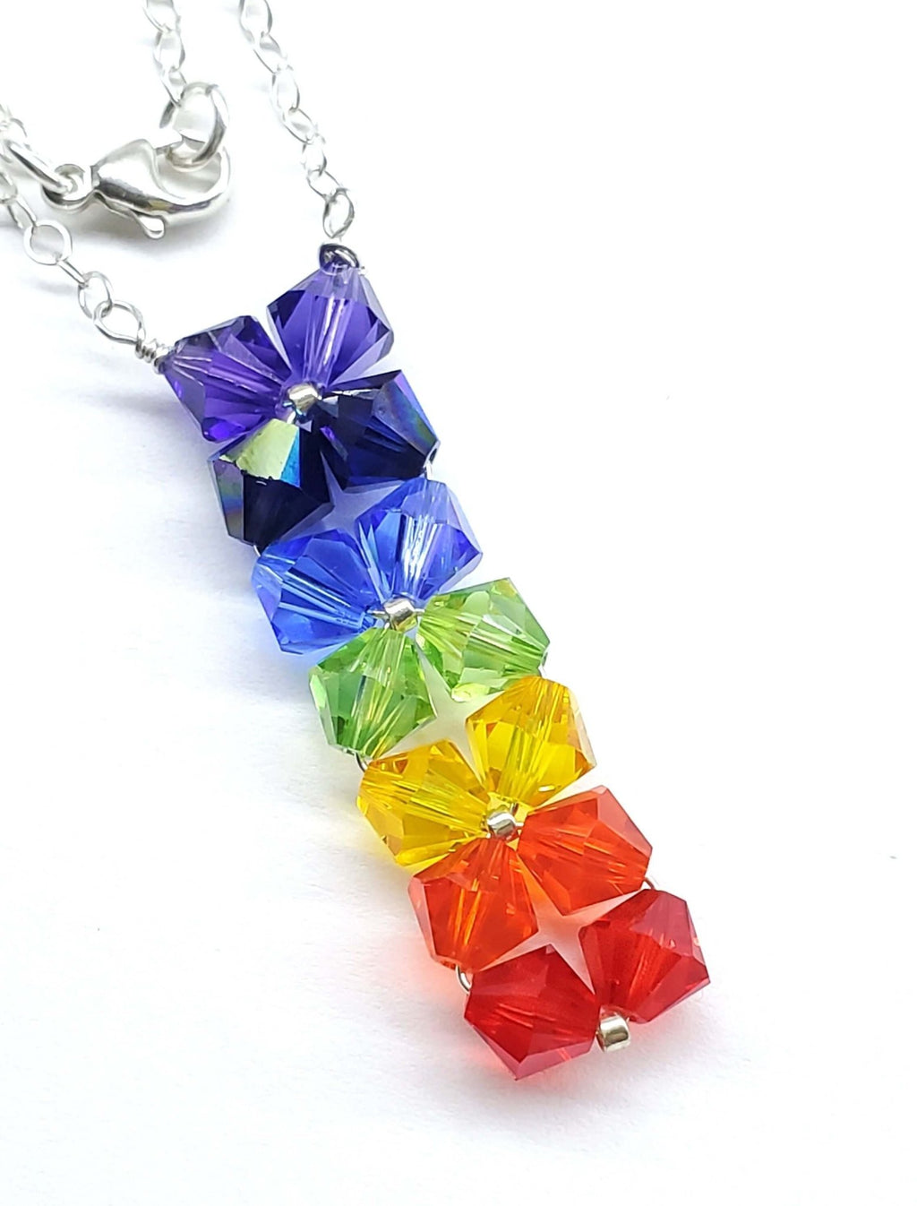 Handmade True Rainbow Crystal Rock Candy Necklace - Che Cose Belle