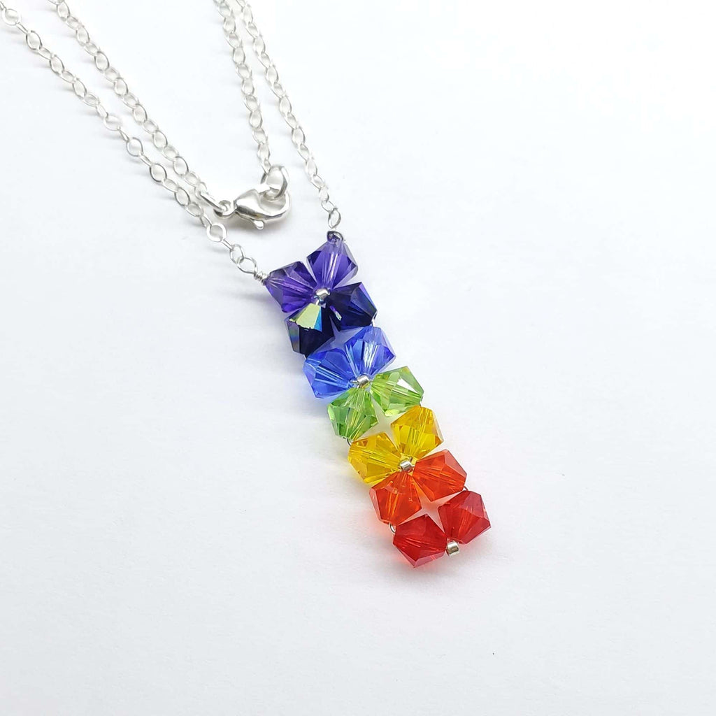 Handmade True Rainbow Crystal Rock Candy Necklace - Che Cose Belle