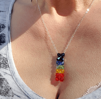 Handmade True Rainbow Crystal Rock Candy Necklace - Che Cose Belle