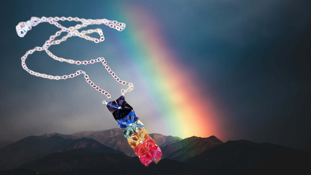Handmade True Rainbow Crystal Rock Candy Necklace - Che Cose Belle