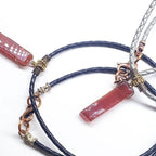 Handmade Wire Wrapped Rustic Raw Red Agate Bolo Necklace - Che Cose Belle