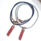 Handmade Wire Wrapped Rustic Raw Red Agate Bolo Necklace - Che Cose Belle