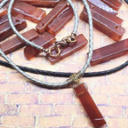 Handmade Wire Wrapped Rustic Raw Red Agate Bolo Necklace - Che Cose Belle