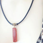 Handmade Wire Wrapped Rustic Raw Red Agate Bolo Necklace - Che Cose Belle