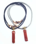Handmade Wire Wrapped Rustic Raw Red Agate Bolo Necklace - Che Cose Belle