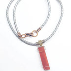 Handmade Wire Wrapped Rustic Raw Red Agate Bolo Necklace - Che Cose Belle