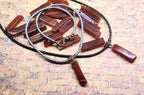 Handmade Wire Wrapped Rustic Raw Red Agate Bolo Necklace - Che Cose Belle
