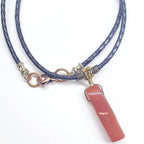 Handmade Wire Wrapped Rustic Raw Red Agate Bolo Necklace - Che Cose Belle