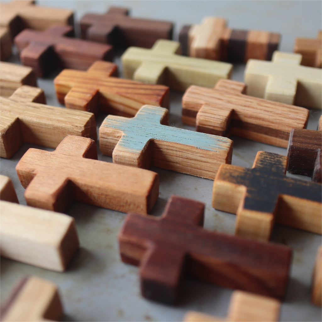 Handmade Wooden Pocket Crosses - Che Cose Belle
