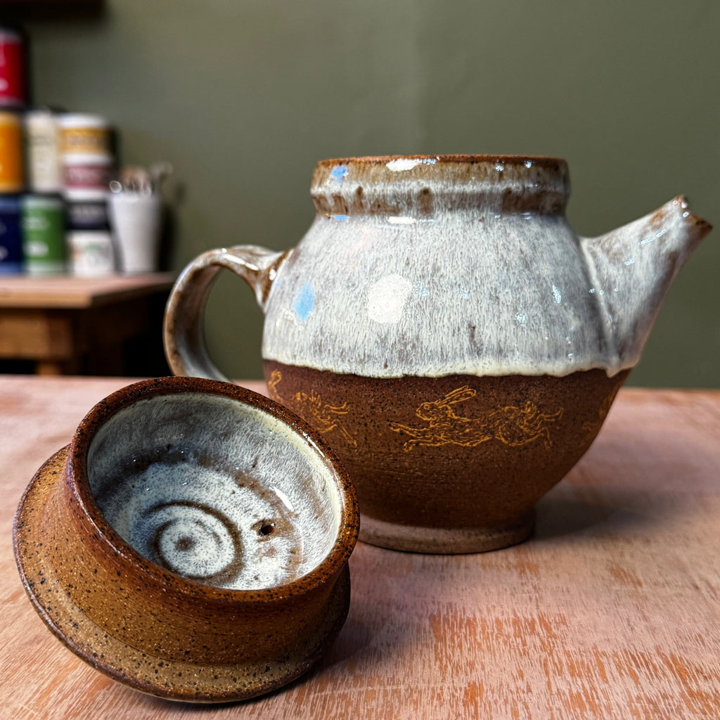 Handmade Yellow Rabbits Stoneware Teapot | Wheel-Thrown Ceramic Teapot - Che Cose Belle