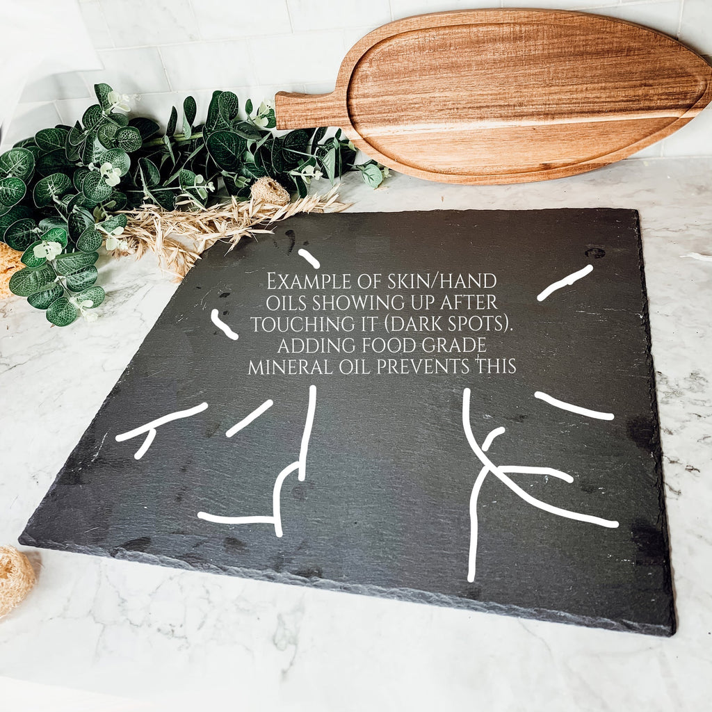 Slate Round 11" Cheese Board Natural Layered Edge Slim 5-6mm