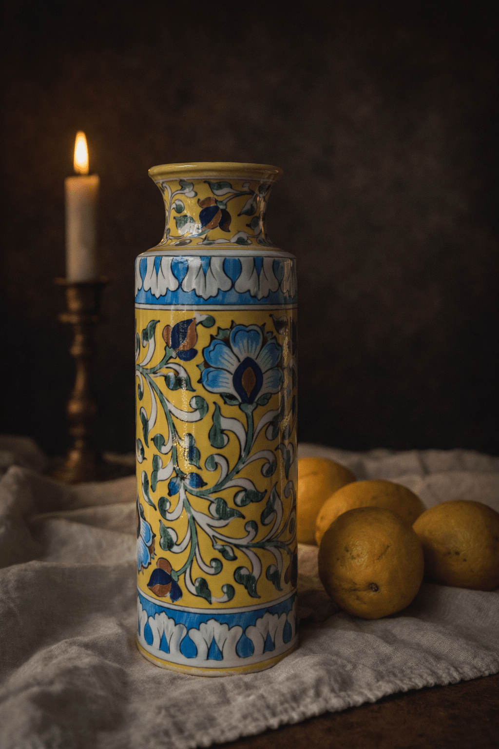 Handpainted Mughal Vase — Handcrafted Blue Pottery, Jaipur - Che Cose Belle