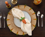 Handwoven Carrot Round Raffia Placemat – Artisan Table Décor - Che Cose Belle