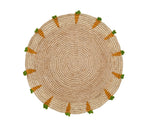 Handwoven Carrot Round Raffia Placemat – Artisan Table Décor - Che Cose Belle