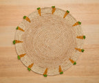 Handwoven Carrot Round Raffia Placemat – Artisan Table Décor - Che Cose Belle