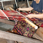Handwoven Ikat Pillow Cover, Blue. Cover Only with No Insert. 12inches x 20inches, Cushion - Che Cose Belle