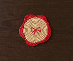 Handwoven Raffia Fringe Coaster by Payton James – Bohemian Candle Mat, Rustic Table Decor, Natural Raffia Palm - Che Cose Belle