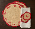 Handwoven Raffia Fringe Coaster by Payton James – Bohemian Candle Mat, Rustic Table Decor, Natural Raffia Palm - Che Cose Belle