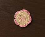 Handwoven Raffia Fringe Coaster by Payton James – Bohemian Candle Mat, Rustic Table Decor, Natural Raffia Palm - Che Cose Belle
