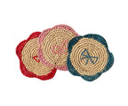 Handwoven Raffia Fringe Coaster by Payton James – Bohemian Candle Mat, Rustic Table Decor, Natural Raffia Palm - Che Cose Belle