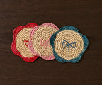 Handwoven Raffia Fringe Coaster by Payton James – Bohemian Candle Mat, Rustic Table Decor, Natural Raffia Palm - Che Cose Belle