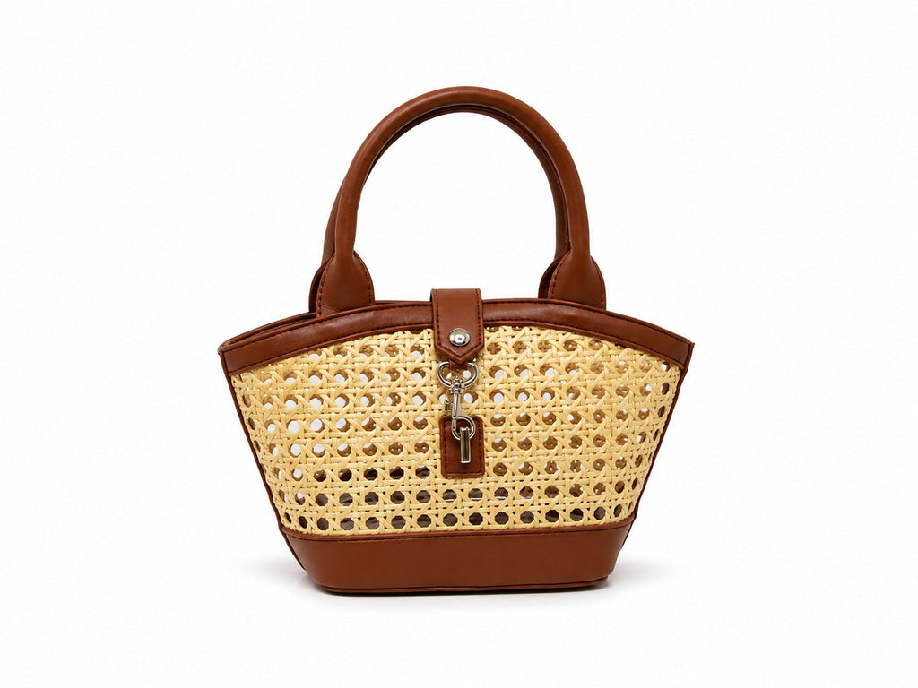 Handwoven Rattan Hollowed-Out Holiday Handbag - Che Cose Belle