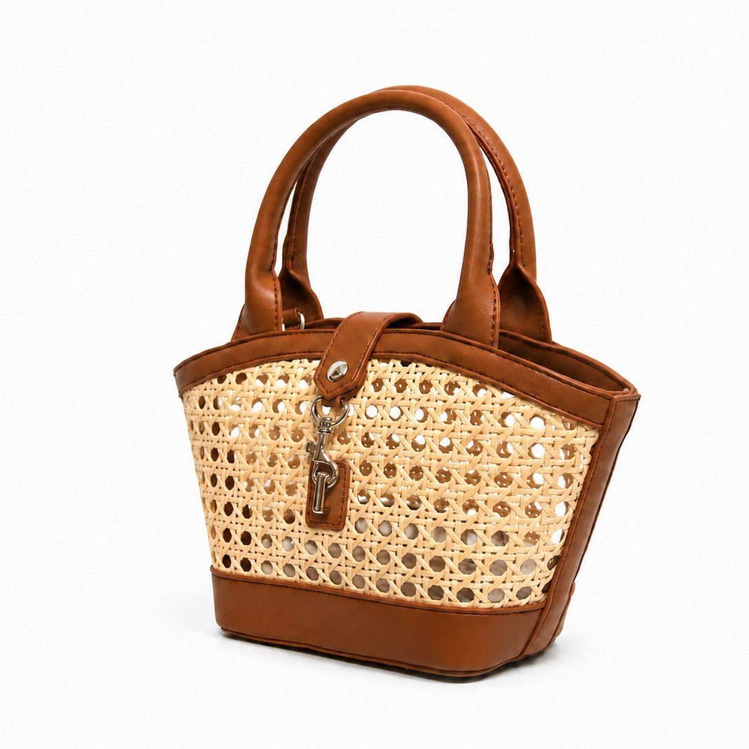 Handwoven Rattan Hollowed-Out Holiday Handbag - Che Cose Belle