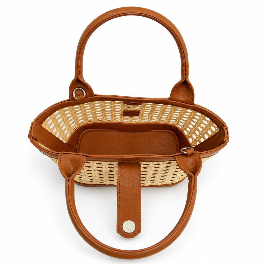 Handwoven Rattan Hollowed-Out Holiday Handbag - Che Cose Belle