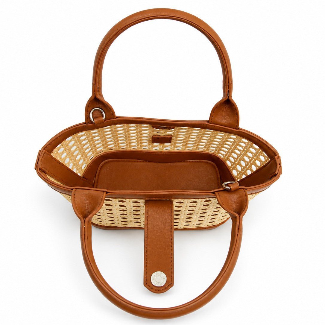 Handwoven Rattan Hollowed-Out Holiday Handbag - Che Cose Belle