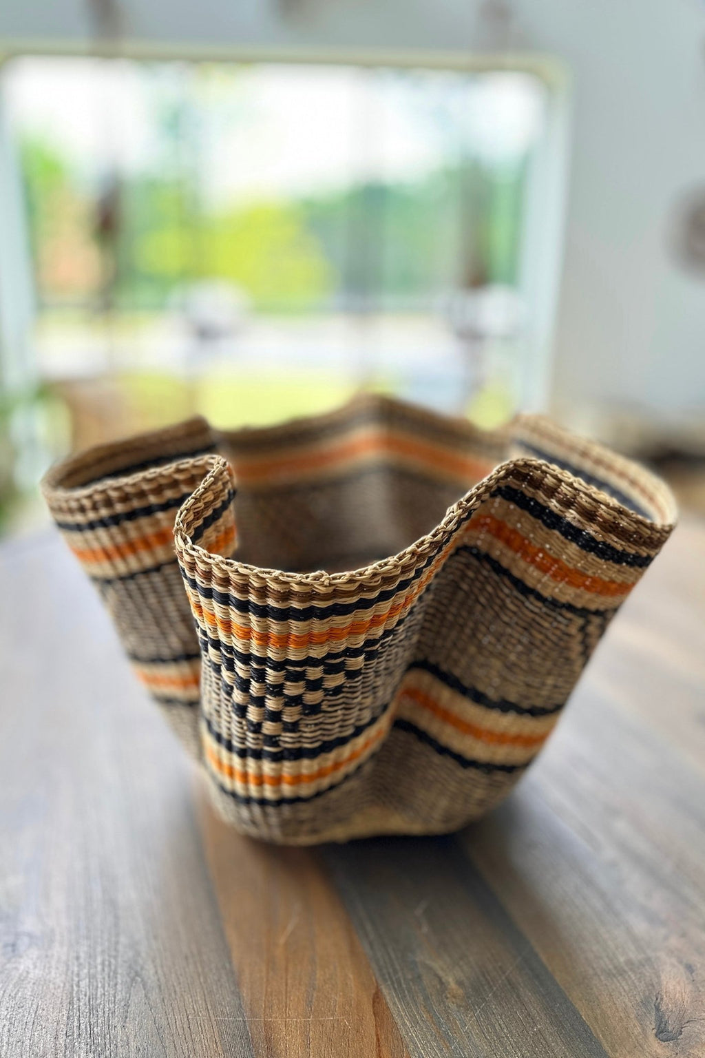 Handwoven Wave Basket - Earth Colors - Che Cose Belle
