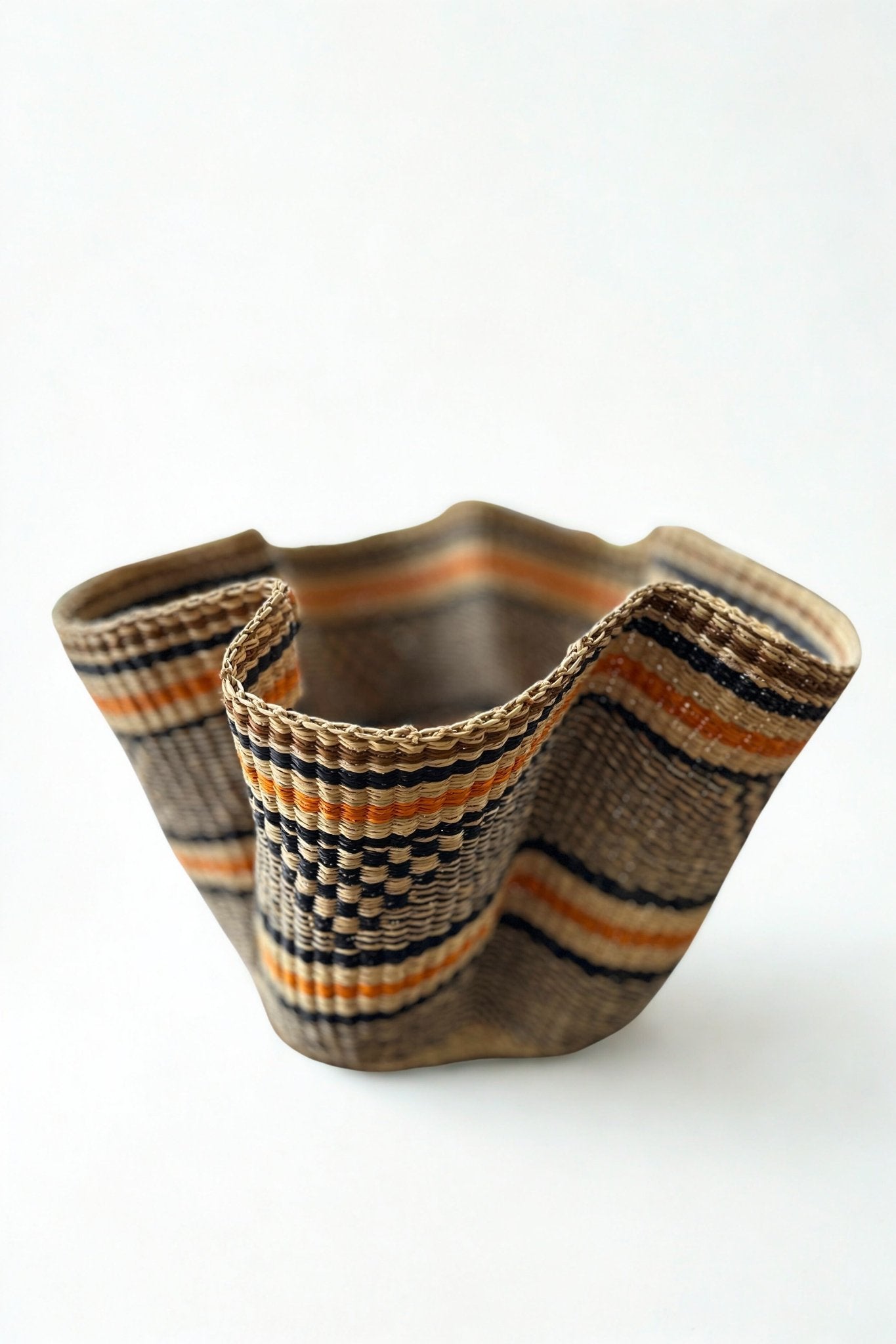 Handwoven Wave Basket - Earth Colors - Che Cose Belle