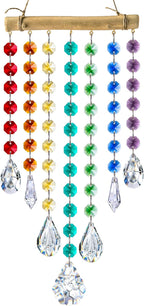 Hanging Crystal Prism Suncatcher Window Garden Decoration Ornament Rainbow Glass Beads Chain Pendant Crystal Wind Chimes - Che Cose Belle
