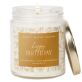 Happy Birthday Soy Candle - Clear Patterned Jar - 9 oz - Che Cose Belle