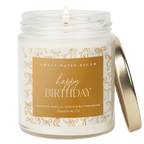 Happy Birthday Soy Candle - Clear Patterned Jar - 9 oz - Che Cose Belle