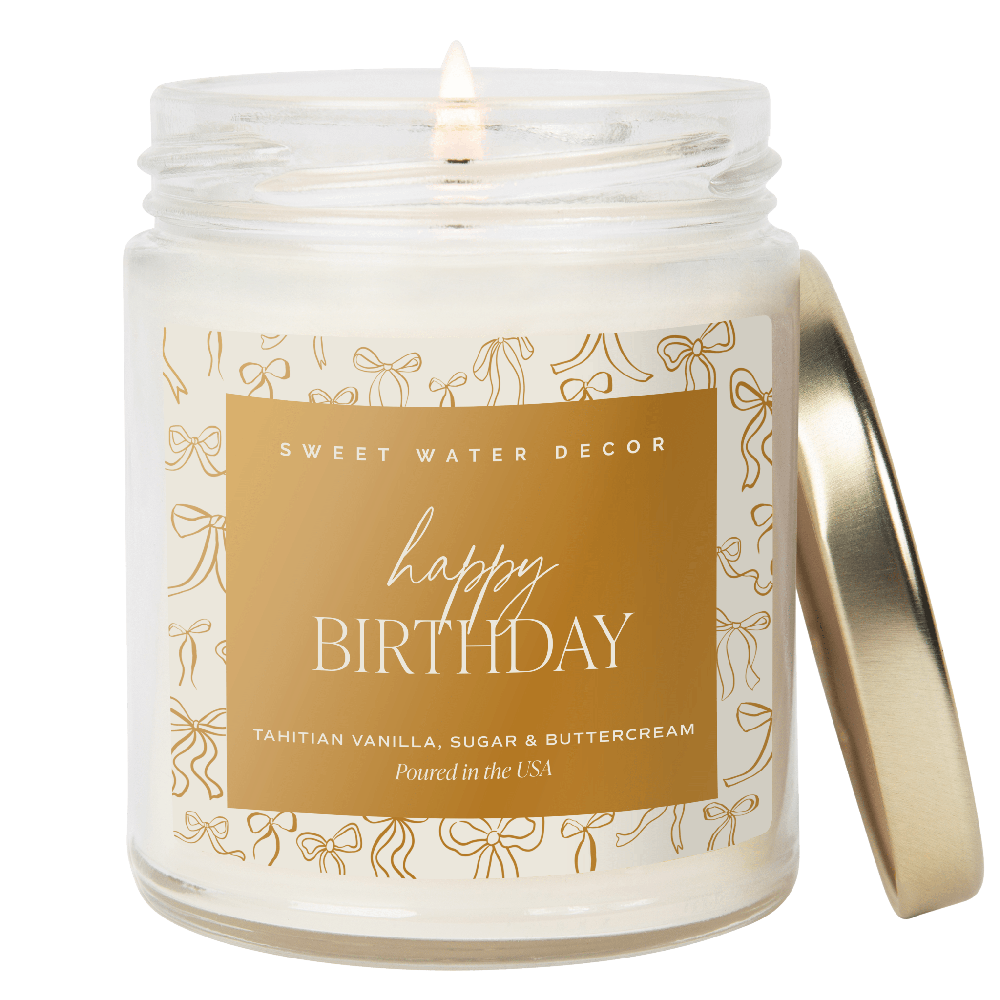 Happy Birthday Soy Candle - Clear Patterned Jar - 9 oz - Che Cose Belle