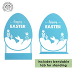 Happy Easter Egg Silhouette – Metal Bunny & Tulip Cutout Decoration - Che Cose Belle