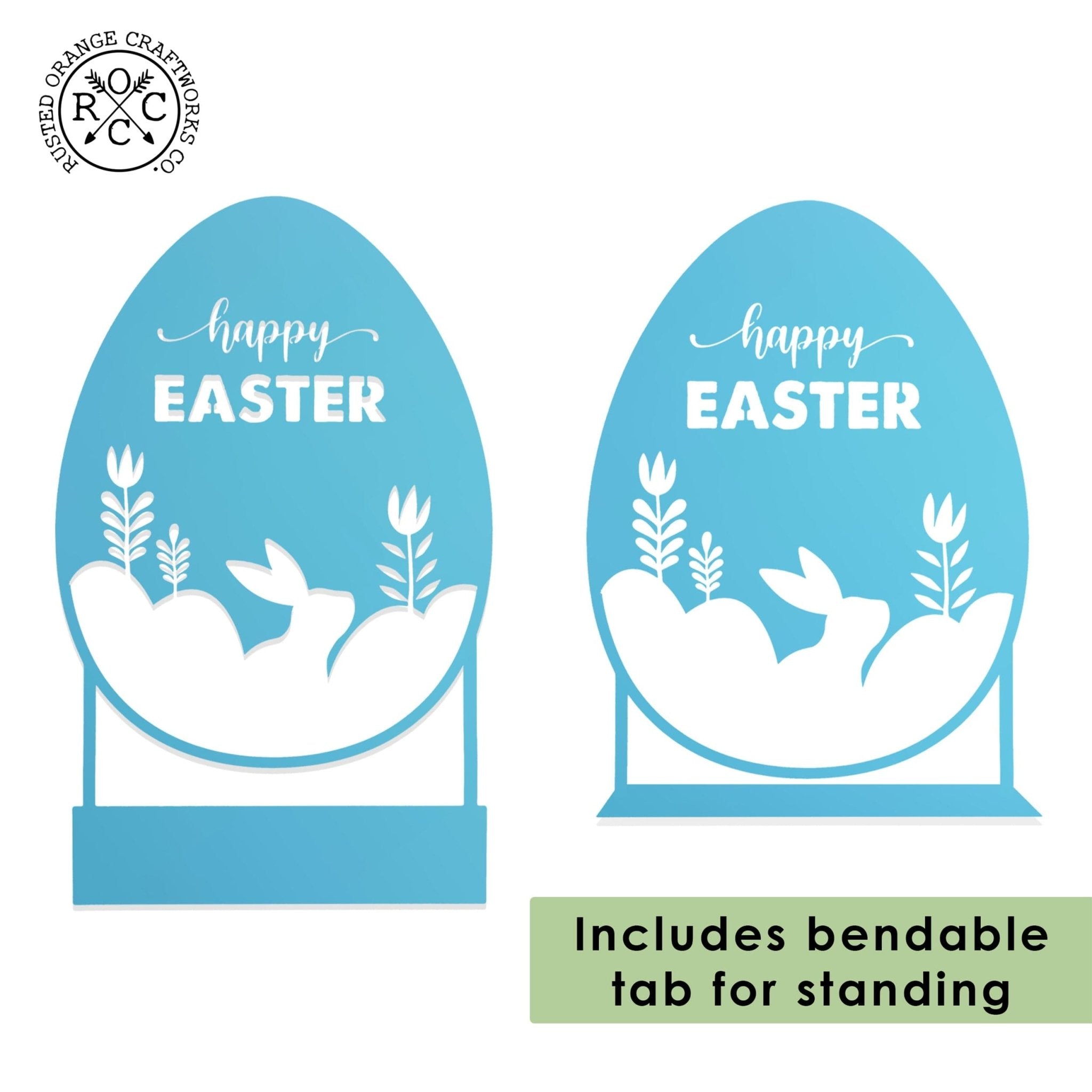 Happy Easter Egg Silhouette – Metal Bunny & Tulip Cutout Decoration - Che Cose Belle