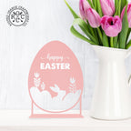 Happy Easter Egg Silhouette – Metal Bunny & Tulip Cutout Decoration - Che Cose Belle