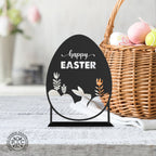 Happy Easter Egg Silhouette – Metal Bunny & Tulip Cutout Decoration - Che Cose Belle